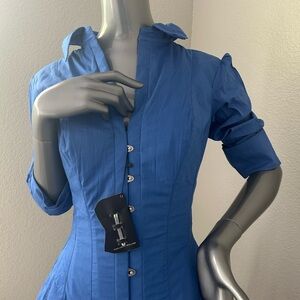 Corset Story Blue Button-Up Shirt